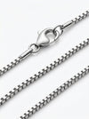 Silver chain necklace with clasp on a white background