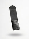 Black leather wallet with brand logo on a white background