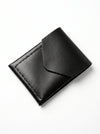 Black leather cardholder on a white background