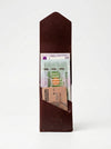 Brown leather wallet with cards inside on a white background
